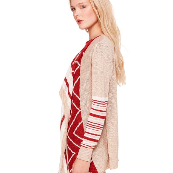 Linen/Cotton Draped Cascade Cardigan from Benetton - Picture 3 of 10